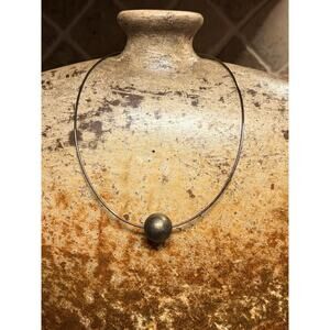 Itaor Italy Sterling Silver Necklace Bronze in Color with Round Slide Pendant